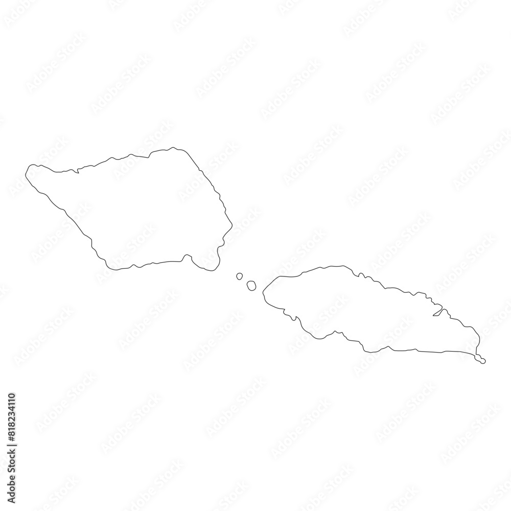 Black outline of a map of American Samoa Black outline of a map of American Samoa