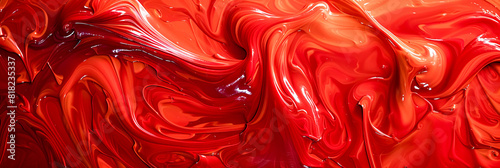 Vibrant Red Abstract Paint Swirl Texture Modern Artistic Background Design