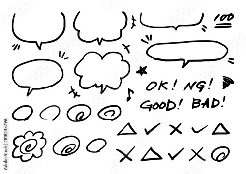 テストの採点素材　手描き