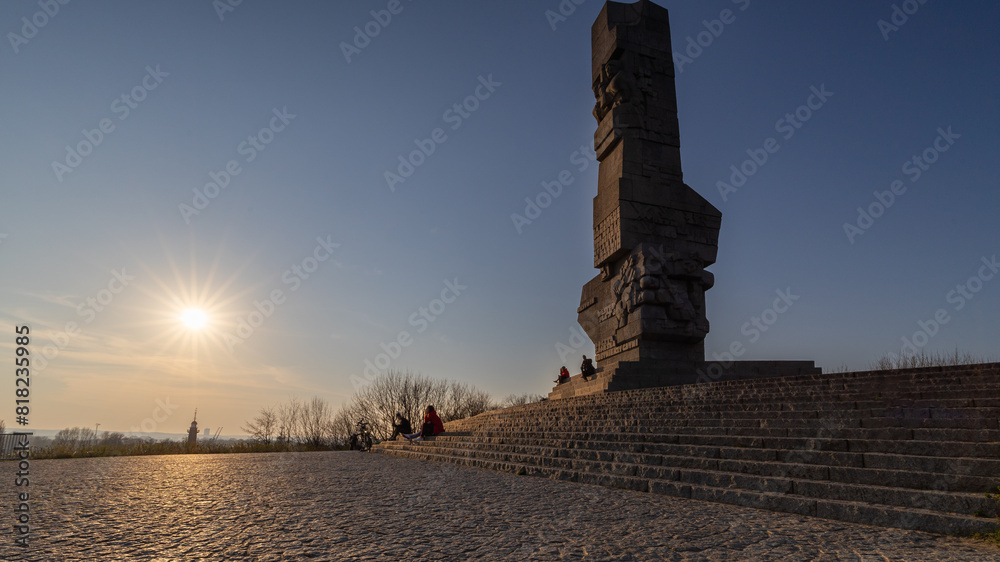 Sunset over Westerplatte, Baltic coast