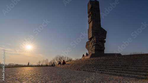 Obraz na płótnie Sunset over Westerplatte, Baltic coast w salonie