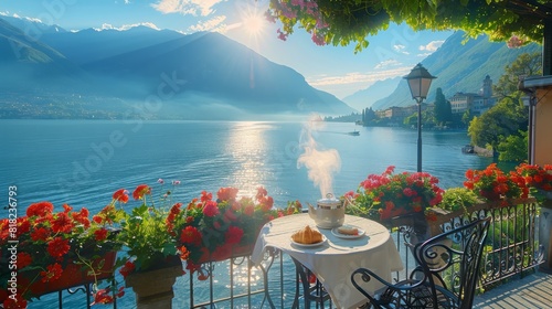 A beautiful view of a lake with mountains in the background