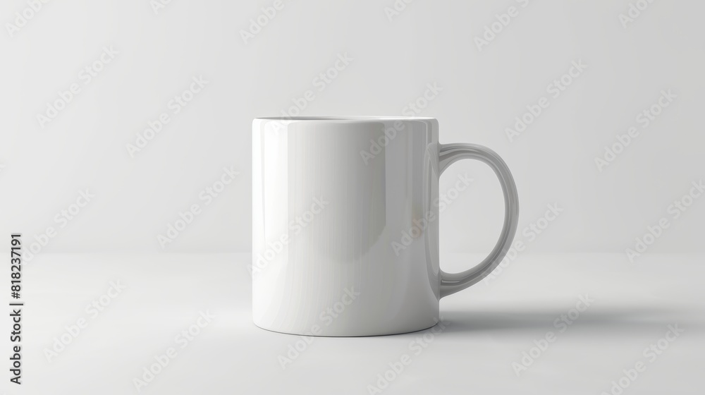 White mug mockup isolated on white background. White mug mockup isolated on white background.