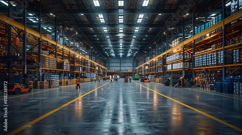 warehouse shelves in warehouse