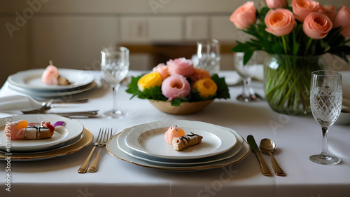 Elegant Mothers Day Brunch Table Setting