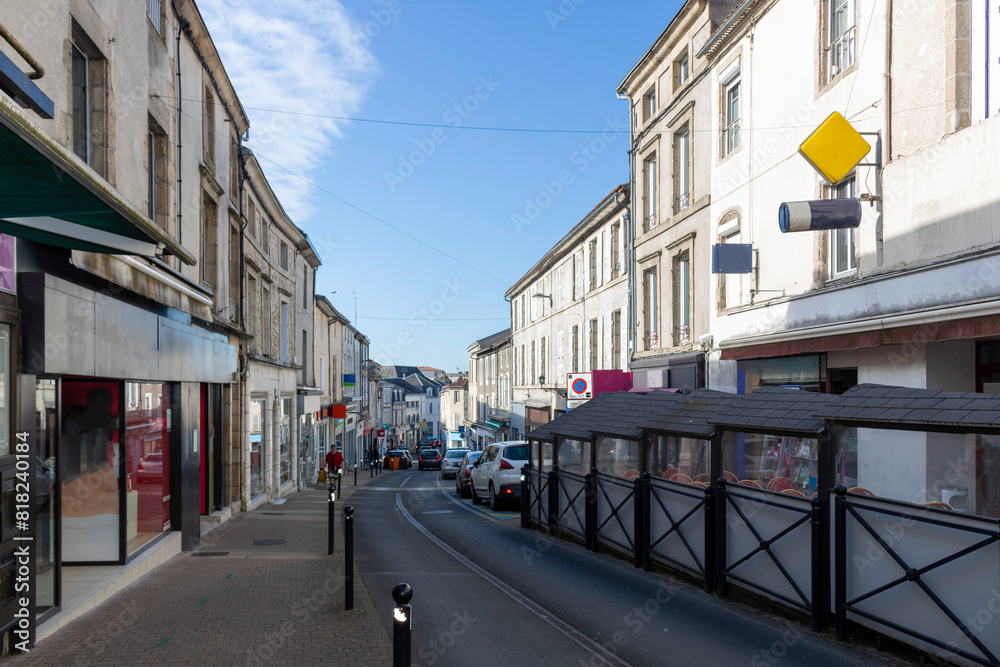 Bressuire street. Bressuire is a commune in the Deux-Sèvres department: the Nouvelle-Aquitaine region. France Bressuire street. Bressuire is a commune in the Deux-Sèvres department: the Nouvelle-Aquitaine region. France