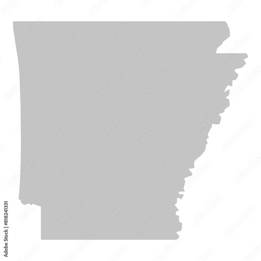 A gray outline of the state of Arkansas A gray outline of the state of Arkansas