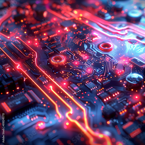 Digital Dreamscape: Abstract Textures & Holographic Screens photo