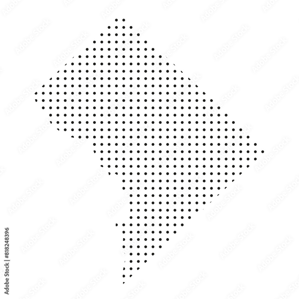 A map of the state of Connecticut is shown in dots