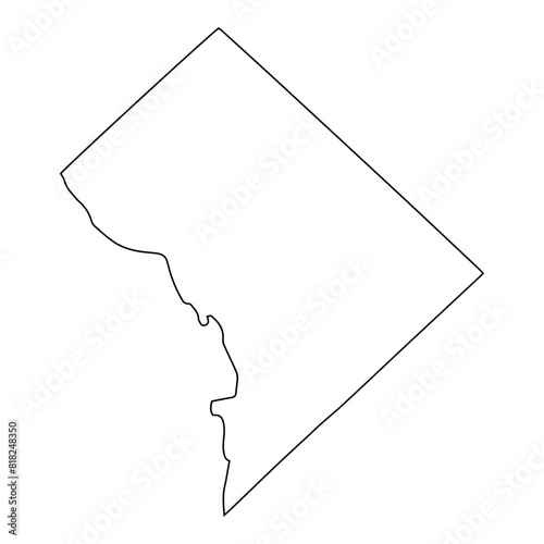 White outline of the state of District of Columbia
