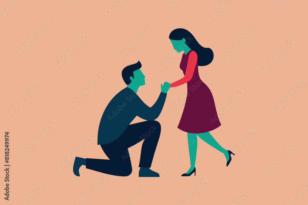 boyfriend proposing vector illustration boyfriend proposing vector illustration