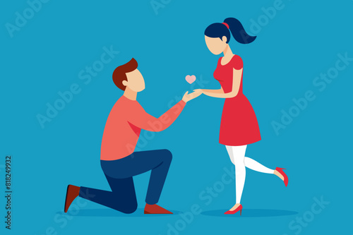 boyfriend proposing vector illustration