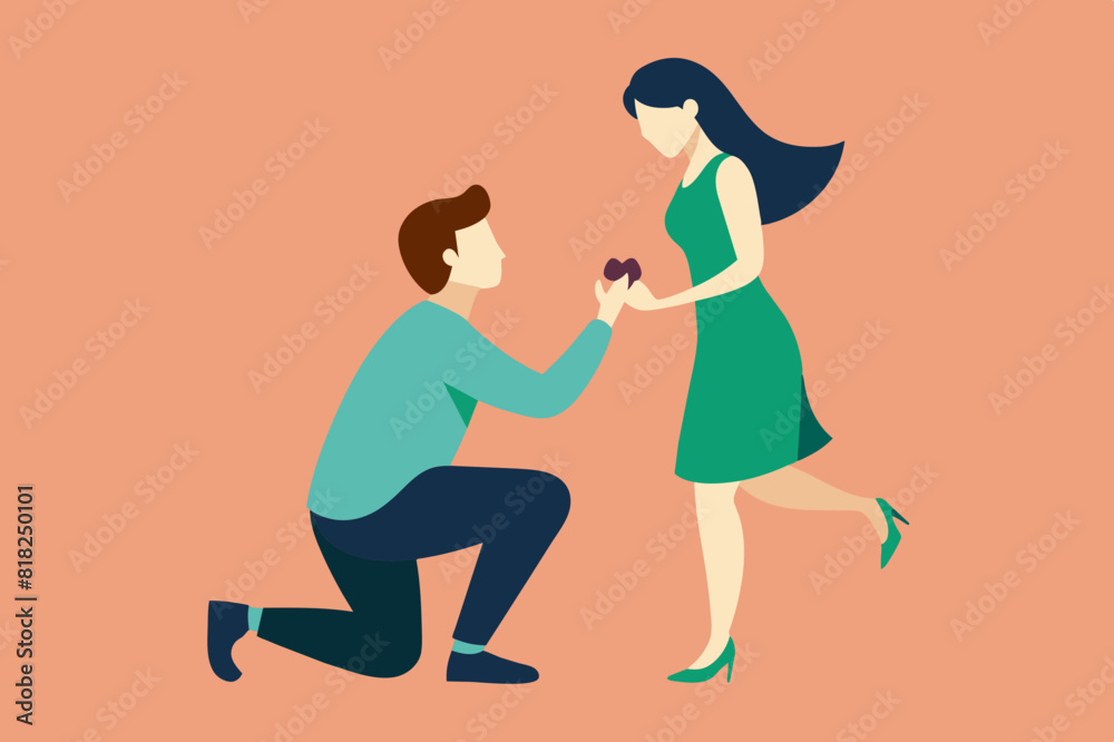 boyfriend proposing vector illustration boyfriend proposing vector illustration