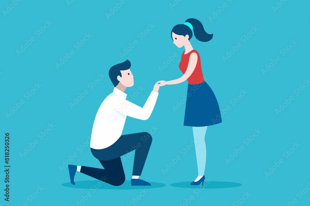 boyfriend proposing vector illustration boyfriend proposing vector illustration