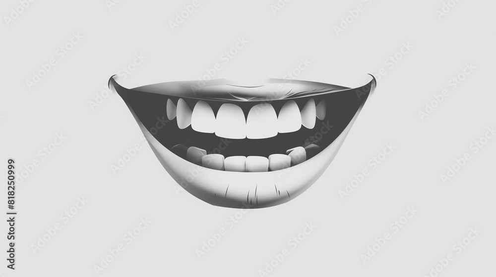 genuine smile flat design top view joy animation Black and White