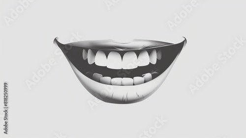 genuine smile flat design top view joy animation Black and White