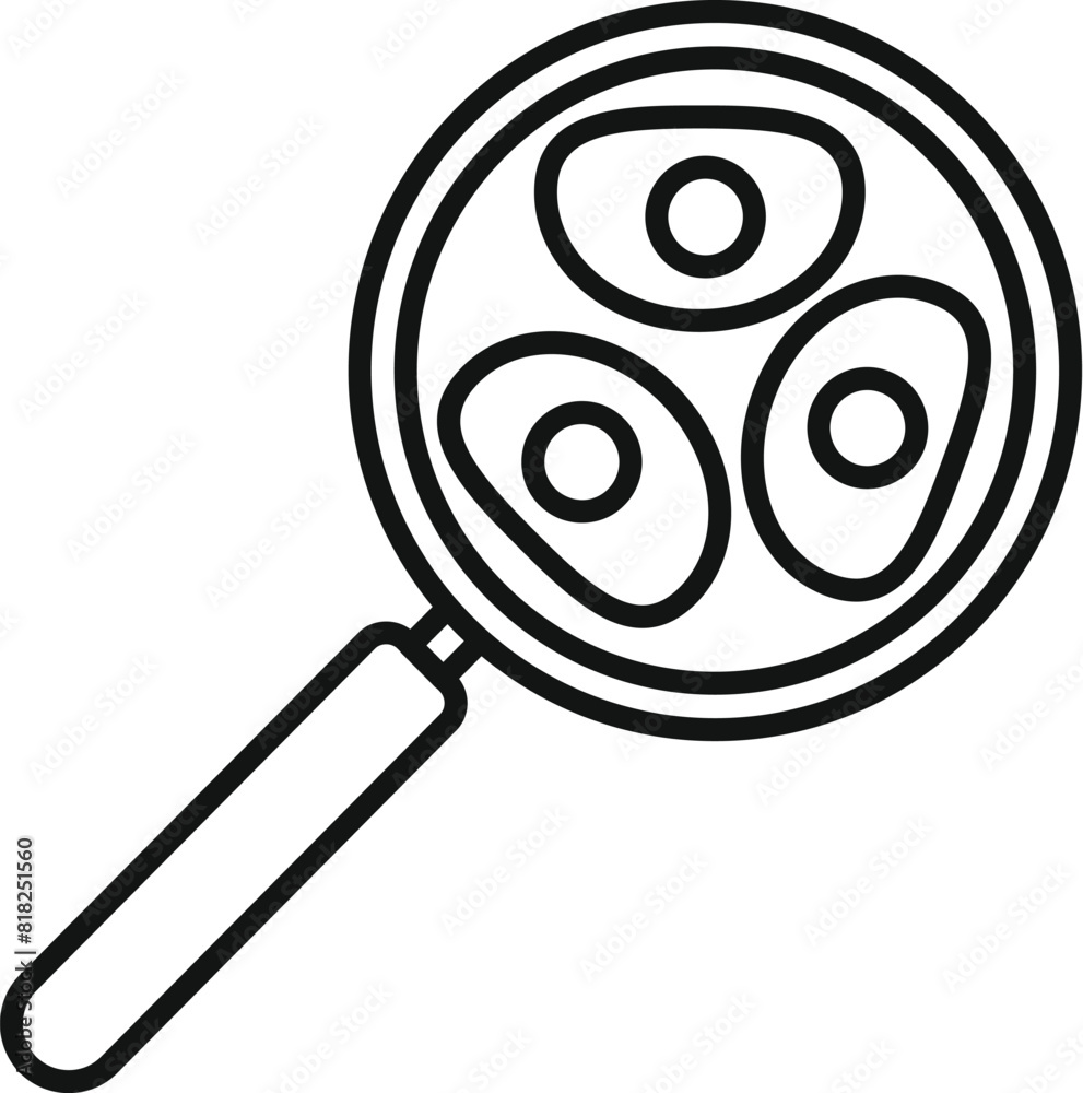 Black and white line art of a magnifying glass with an elegant design, perfect for icons or educational content