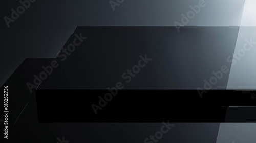 sleek black glass surface reflecting subtle interplay of light and shadow modern minimalist background