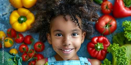 Challenges in promoting nutritious meals: A child's resistance to eating vegetables. Concept Nutrition education, Parenting tips, Healthy recipes, Picky eaters, Meal planning photo