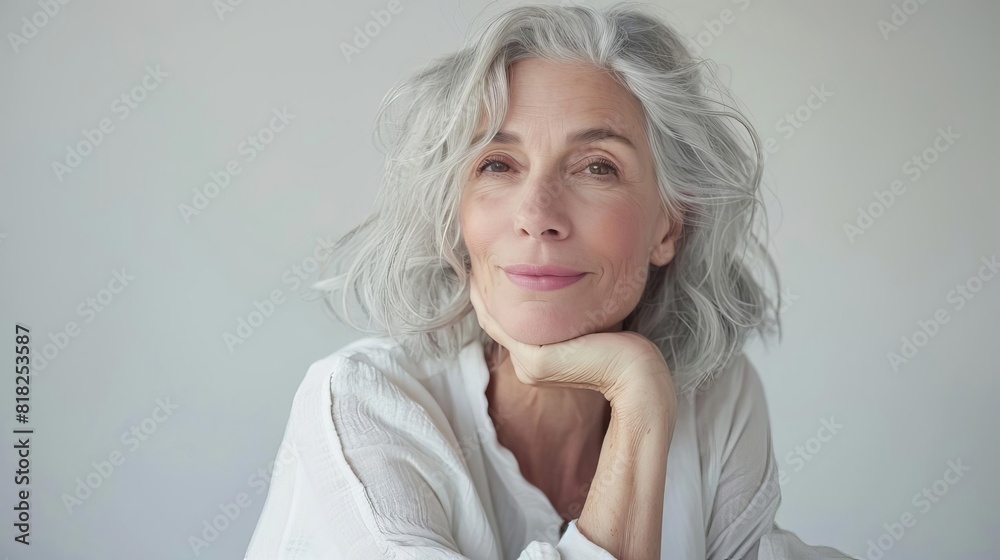 radiant mature woman embracing natural beauty skincare concept studio portrait photograph radiant mature woman embracing natural beauty skincare concept studio portrait photograph