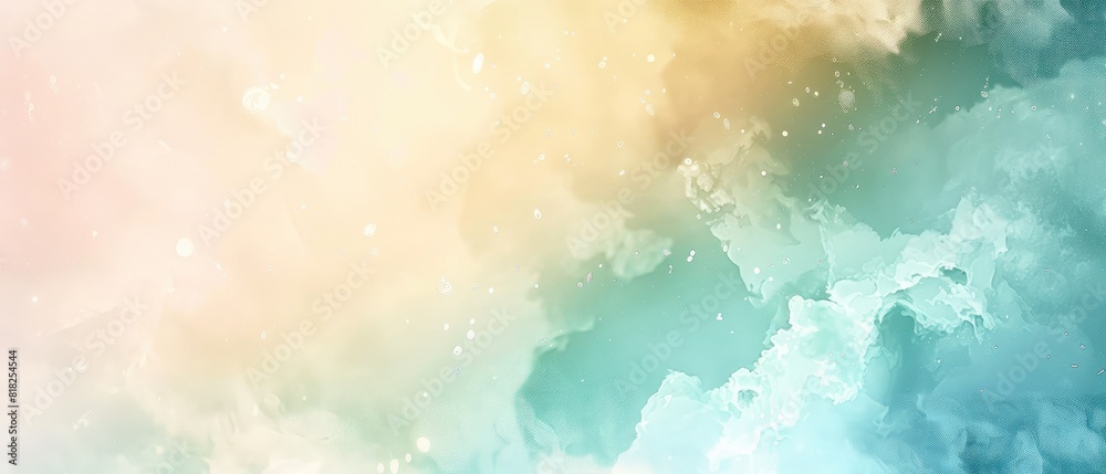 Fototapeta premium abstract watercolor design with blue beige background and white cloudy center