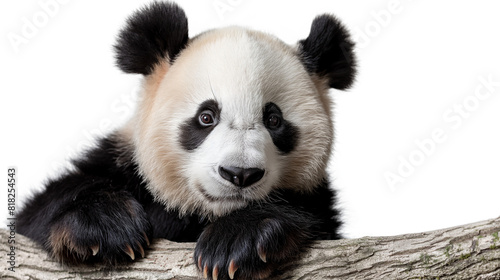 Adorable Panda Bear in Natural Surroundings isolated on a transparent background
