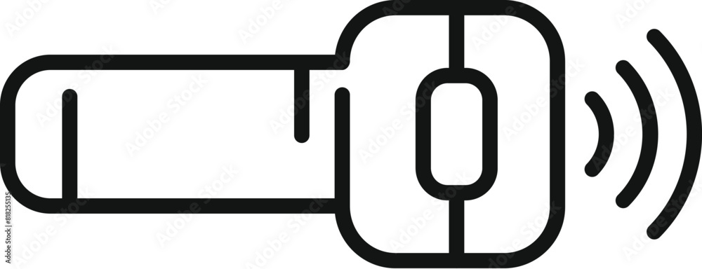 Simplicityfocused vector icon of a wireless computer mouse with radio waves