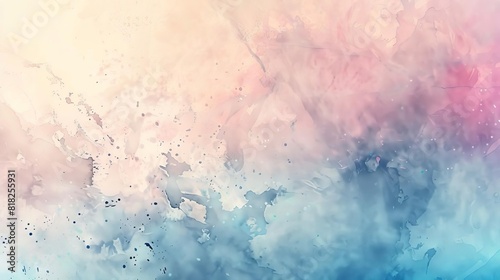 soft pastel watercolor background with delicate splatters and washes dreamy abstract painting texture © Bijac