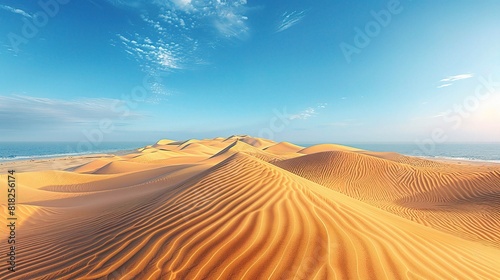 beauty of desert dunes as golden sands stretch towards the horizon