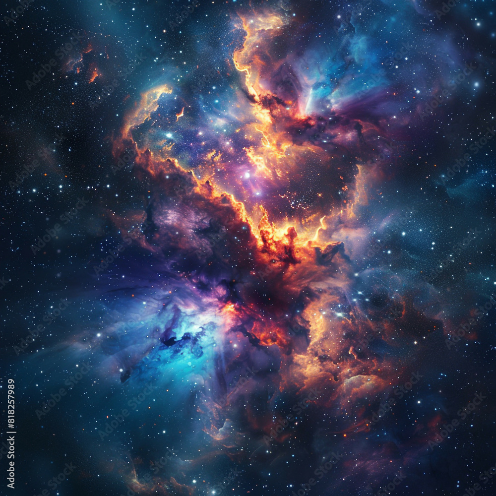 Fototapeta premium Exploring the Colorful Cosmos Delving into Space -Galaxies - Clouds and Nebulas