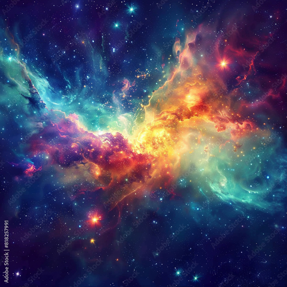 Fototapeta premium Exploring the Colorful Cosmos Delving into Space -Galaxies - Clouds and Nebulas