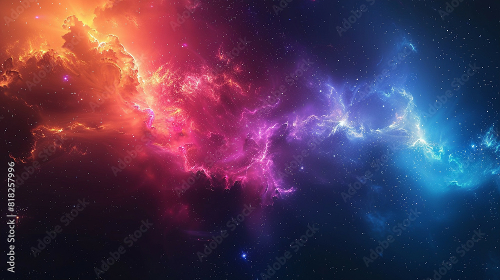 Naklejka premium Exploring the Colorful Cosmos Delving into Space -Galaxies - Clouds and Nebulas