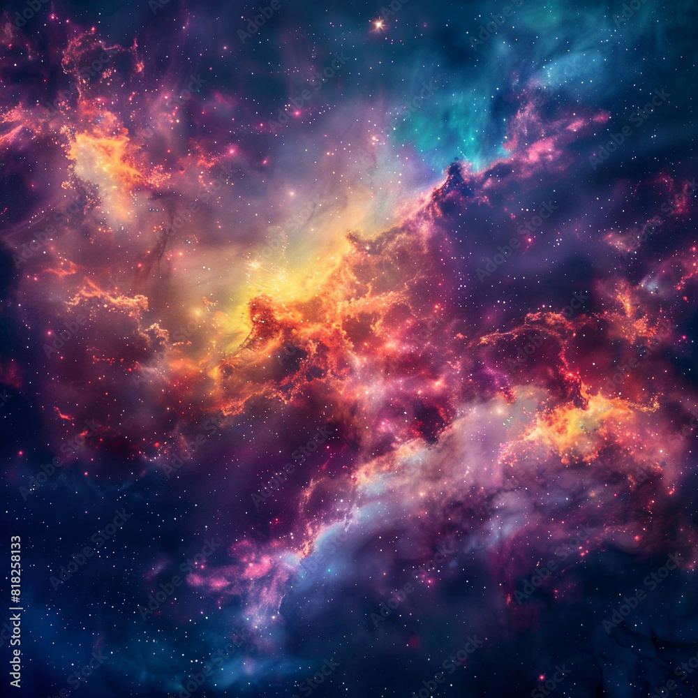 Fototapeta premium Exploring the Colorful Cosmos Delving into Space -Galaxies - Clouds and Nebulas