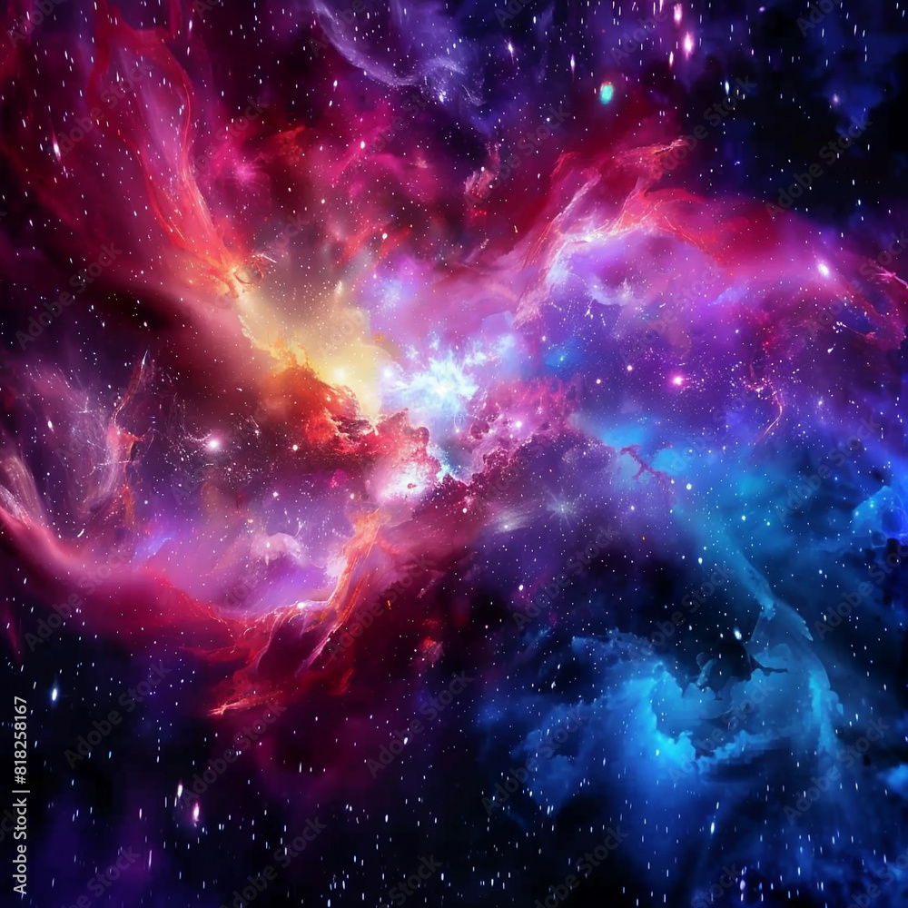 Naklejka premium Exploring the Colorful Cosmos Delving into Space -Galaxies - Clouds and Nebulas