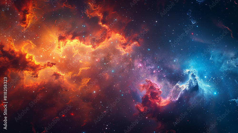 Fototapeta premium Exploring the Colorful Cosmos Delving into Space -Galaxies - Clouds and Nebulas
