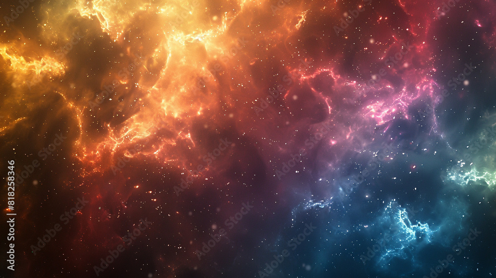Naklejka premium Exploring the Colorful Cosmos Delving into Space -Galaxies - Clouds and Nebulas