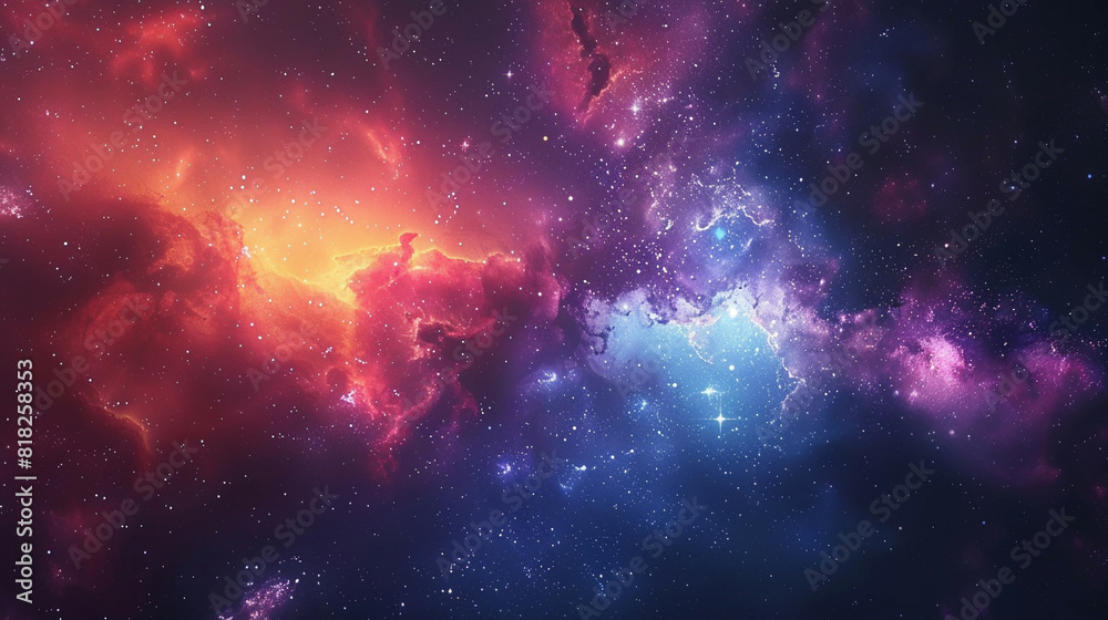 Fototapeta premium Exploring the Colorful Cosmos Delving into Space -Galaxies - Clouds and Nebulas