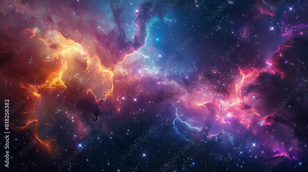 Fototapeta premium Exploring the Colorful Cosmos Delving into Space -Galaxies - Clouds and Nebulas