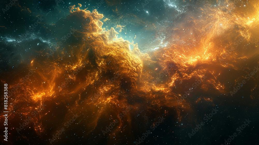 Naklejka premium Exploring the Colorful Cosmos Delving into Space -Galaxies - Clouds and Nebulas