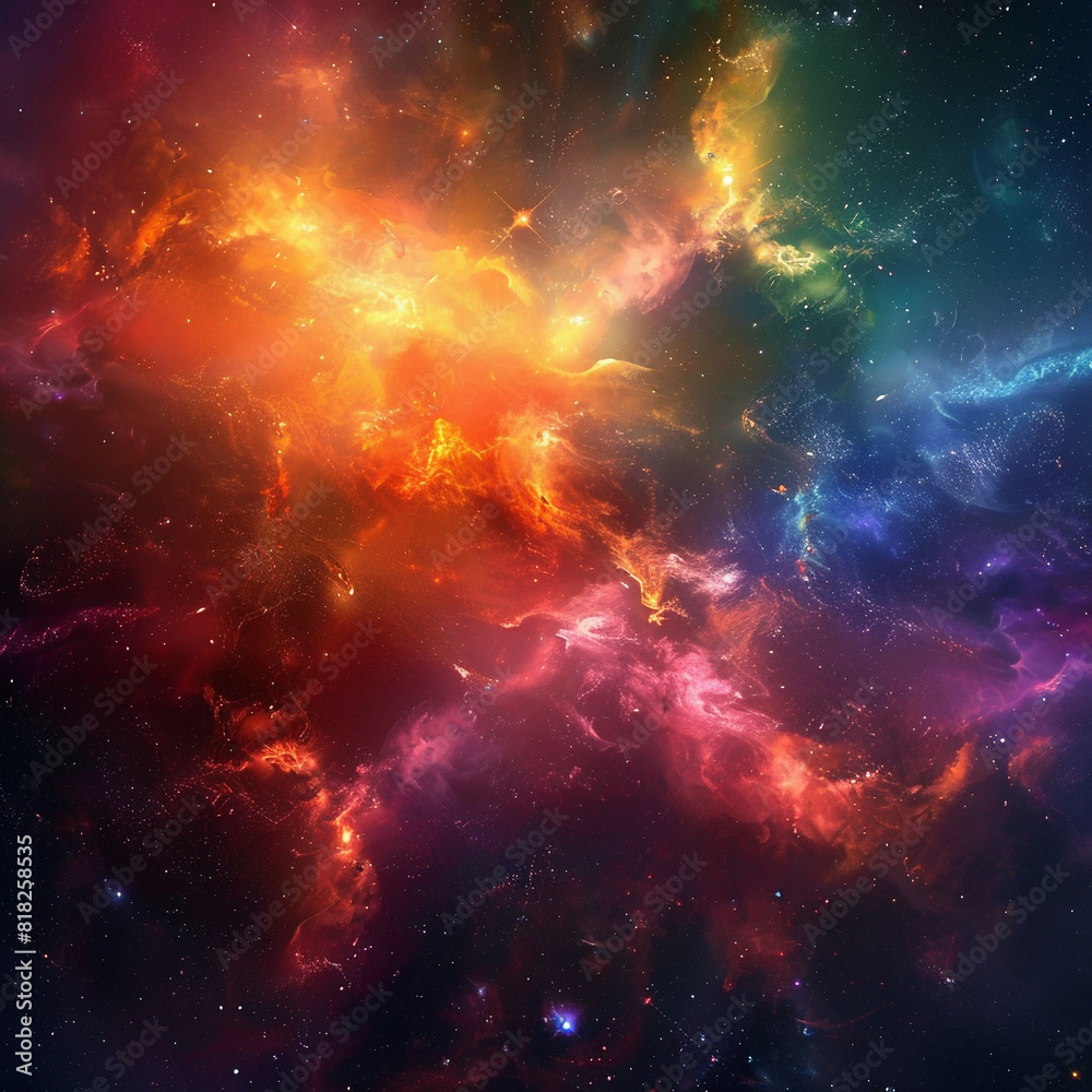Naklejka premium Exploring the Colorful Cosmos Delving into Space -Galaxies - Clouds and Nebulas