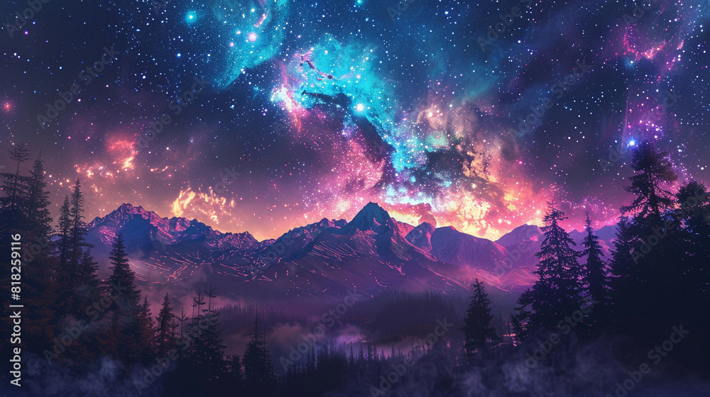 Fantasy Starry Night Sky in Blue and Purple A Magical Journey Through Celestial Colors and Dreamlike Landscapes Fantasy Starry Night Sky in Blue and Purple A Magical Journey Through Celestial Colors and Dreamlike Landscapes