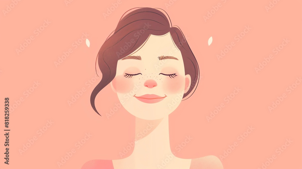 shy smile flat design side view blush animation Tetradic color scheme shy smile flat design side view blush animation Tetradic color scheme