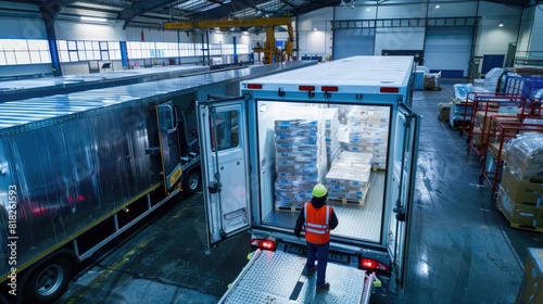 Cold Chain Logistics Show refrigerated goods being transported photo
