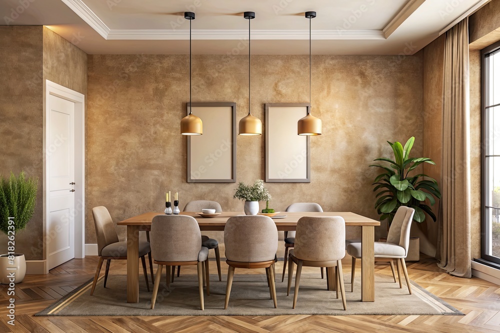 Modern dining room interior with elegant decor Modern dining room interior with elegant decor