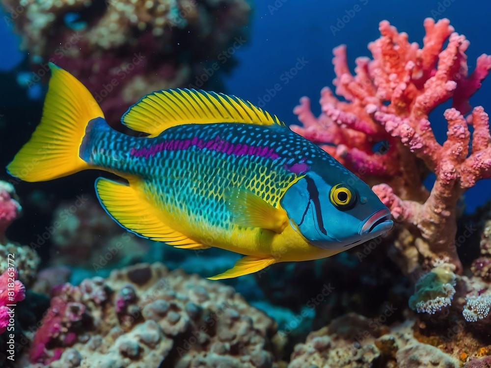 Obraz premium Coral reef fish illustration