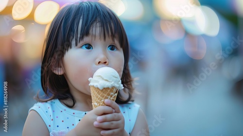 childhood delight adorable young child enjoying a delicious ice cream cone candid portrait photography