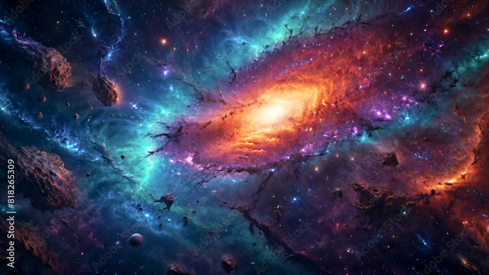 Fototapeta premium A breathtaking space nebula galaxy