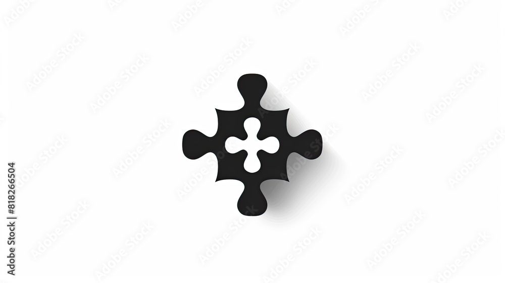 Creative concept of 3d black and white  puzzle logo autism , Colorful vector brain isolated on white background painting, mind concept drawing	
