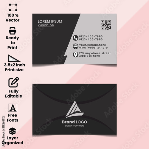 Minimalist Premium Modern vector Business Card with elegant luxury looking, corporate business card vector design template layout