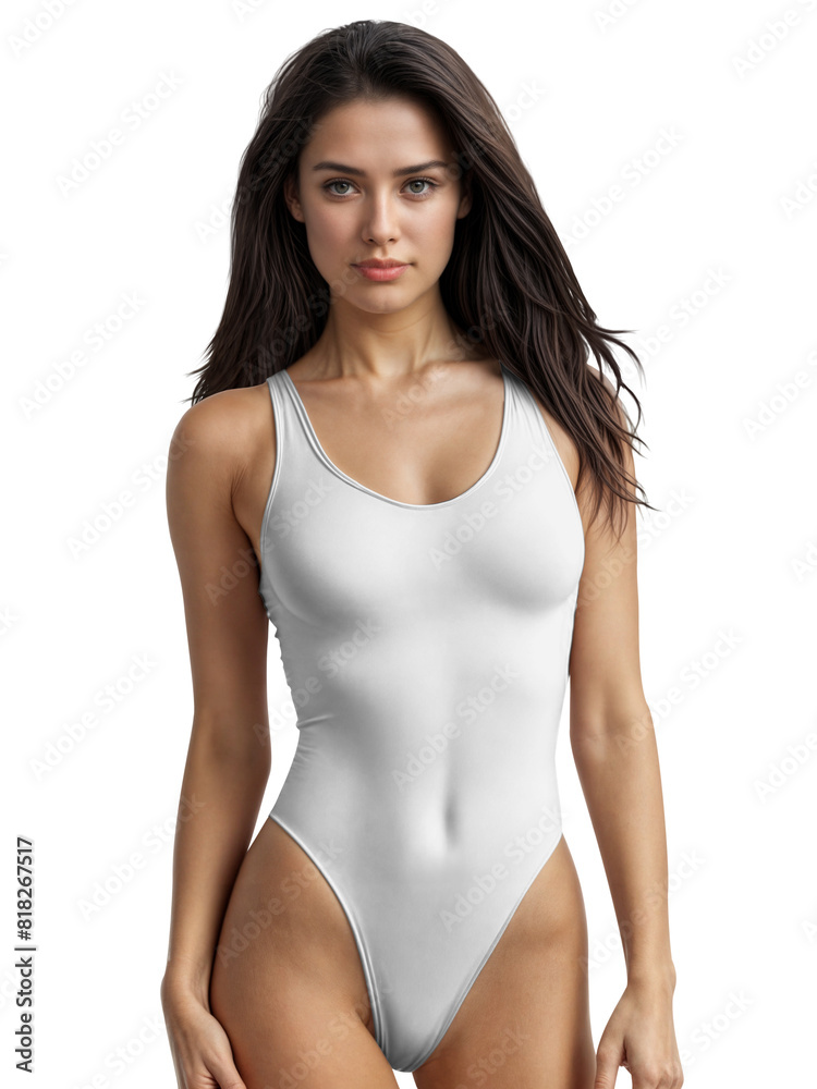An image of a White Swimsuit isolated on a white background An image of a White Swimsuit isolated on a white background